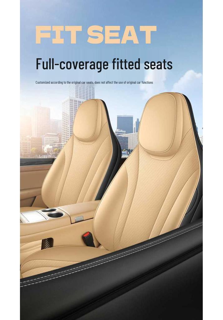 Zhiji S7 26/25 Model Perforated Leather Car Seat Covers - Full Surround, All-Season Cushions.