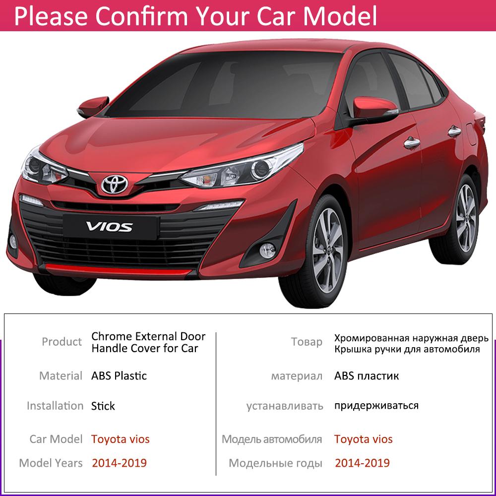 Pentru Toyota Vios XP150 2014 2015 2016 ~ capac cromat al mânerului ușii exterioare Accesorii auto autocolante Set de ornamente pentru Yaris