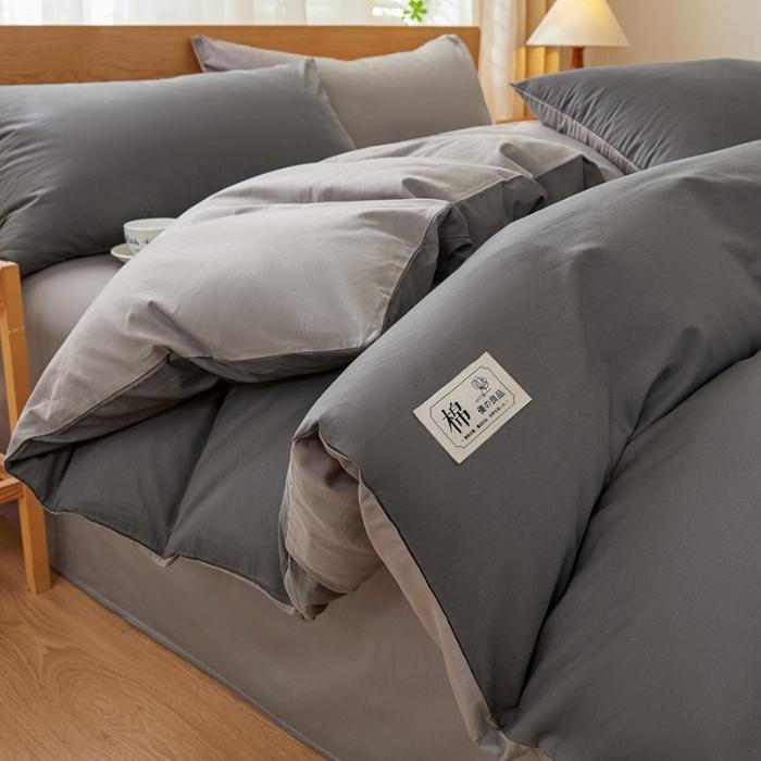 

new solid color matching pure cotton quilt cover bed four-piece set student dormitory 3-piece set available in all seasons 1.2m sheet 3pcs