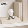 Creative Desktop Ornament 3D Printed Articulated LED Glow-in-the-Dark Action Figure, Posable Light Bulb Head Night with Printing Movable Joints, Desk
