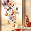 Autumn Theme Party Supplies Fall Thanksgiving Static Window Clings, Pumpkin Maple Leaf Floral Glass Reusable Stickers Decals, Removable Harvest Season