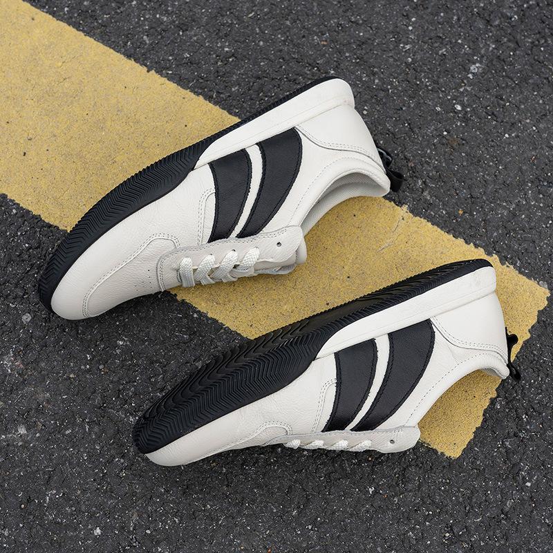 Men's German training shoes 2025 new leather breathable board shoes soft-soled sports Forrest Gump shoes trendy low-top lace-up casual shoes