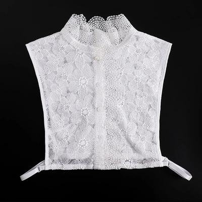 Damen Süße Rüschen Stehkragen Falscher Kragen Weiblich Halbes Hemd Spitze Falscher Kragen Mädchen Bluse Tops Abnehmbarer Kragen Accessoires