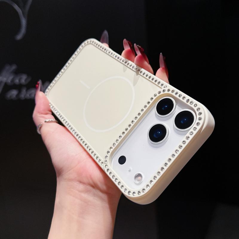 Diamond Camera Masafe Phone Case For For Iphone 1 14 16 Plus 17AIR 11 12 13 16 17 Pro Max Magnetic Silicone Protector Soft Cover