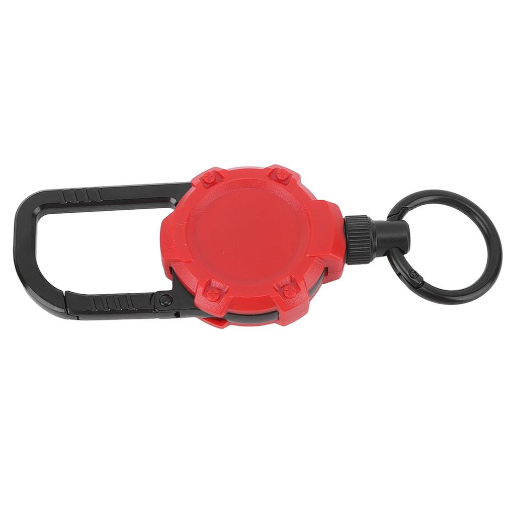 Magnetischer Einziehbarer Schlüsselanhänger Edelstahldraht Easy Pull Schnalle Karabiner Schlüsselanhänger Rot