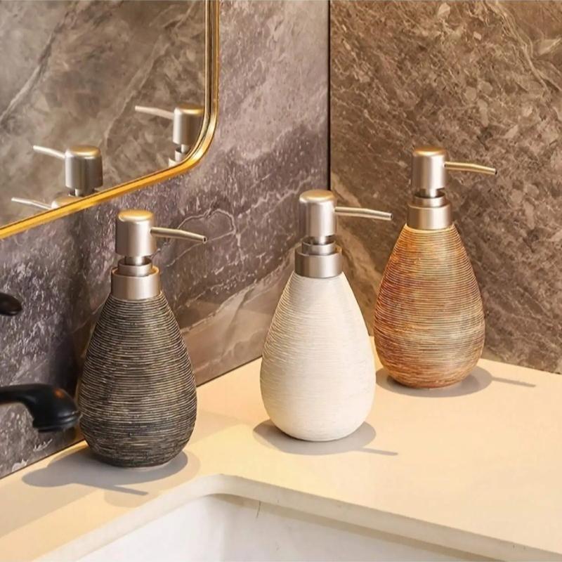 Yaratıcı Retro Stil Seramik Basmalı Sabunluk Pompalı, El Sabunu Şişesi, Banyo, Mutfak ve Tuvaletler İçin Uygun