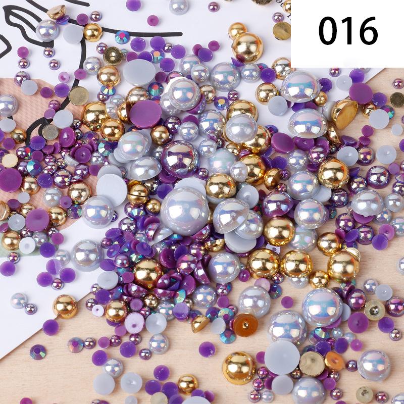 Yantuo 1000g Mixed Packaging Flat Back Pearls Resin Rhinestone Jelly Rhinestones Bulk Abs Loose Pearl for DIY Decoration