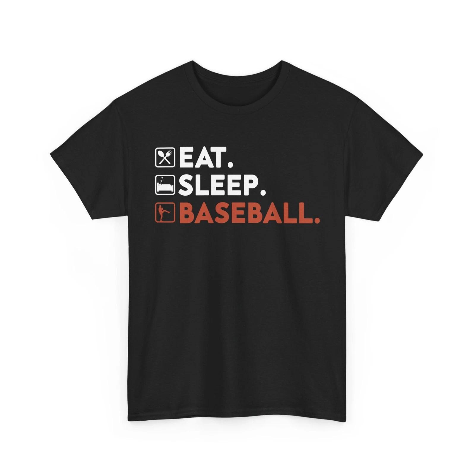 

Eat Sleep Baseball Shirt, Baseball Player Sports Lovers Women Men Shirt S