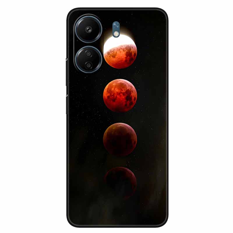 For Xiaomi Redmi 13C 4G Case Animals Painted Black Bumper Silicon TPU Coque for Redmi13C 4G 13 C Shockproof Covers Wolf Soft Bag