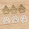 20pcs Cat Dog Footprint Cute Charms Pendant 19x17mm Alloy Metal DIY Jewelry Making Accessories Findings for Necklace Earrings