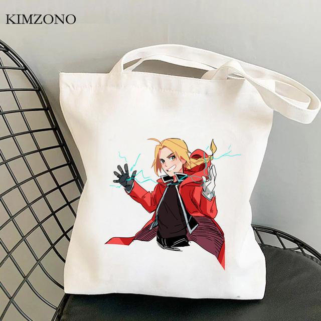 Fullmetal Alchemist Einkaufstasche Bolso Jutetasche Shopper Shopper Canvas Tasche Sac Cabas Stoff faltbare Taschen wiederverwendbare Cabas