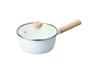 Pearl Metal Crevia Enamel Saucepan with Glass Lid, 18cm, White