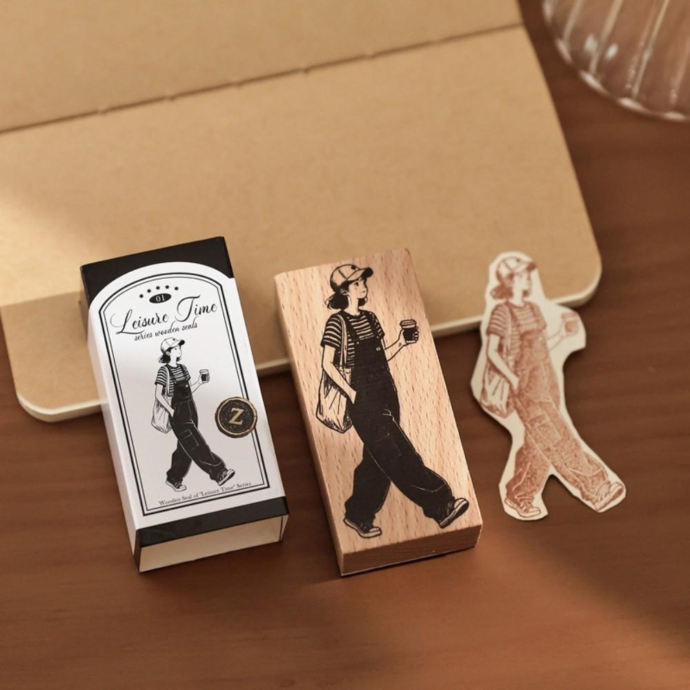 Creative Vintage Wood Stamp Handmade DIY Rubber Stamps Charming Wooden Stamp Journal Material