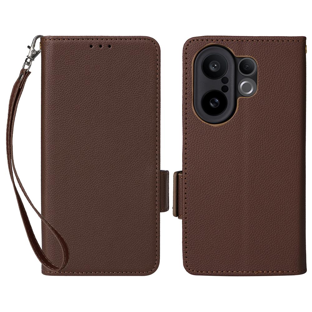 For Vivo X200 FE 5G/S30 Pro Mini 5G Case with Wrist Strap Litchi Texture PU Leather Wallet Phone Cover