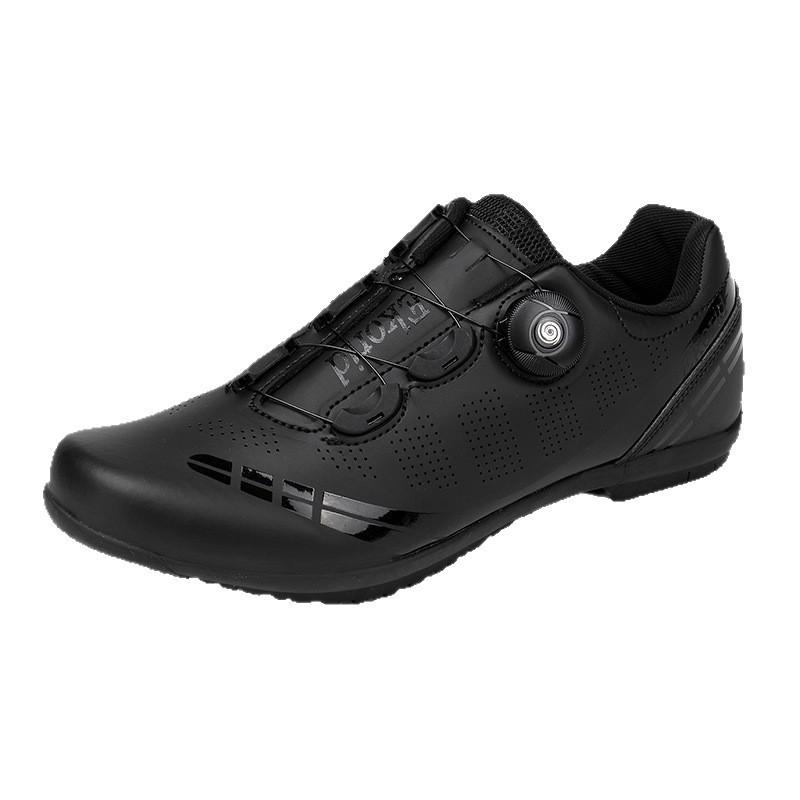 Unisex buty rowerowe z obrotowym pokrętłem, niskie, skórzana cholewka, kompatybilne z systemem zatrzaskowym do rowerów MTB i szosowych