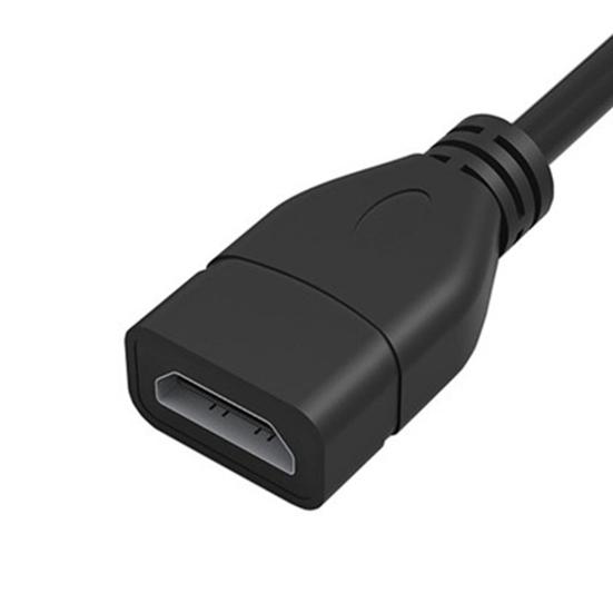 20cm 90-Degree Right-Angle Micro HDMI-compatible Male to Female Extension Cord Adapter Cable for HDTV