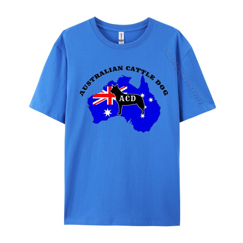 Australian Cattle Dog Flagga T-shirts Australisk Flagga T-shirt Smal Passform Ren Bomull Grupp T-shirts Klassisk Unisex
