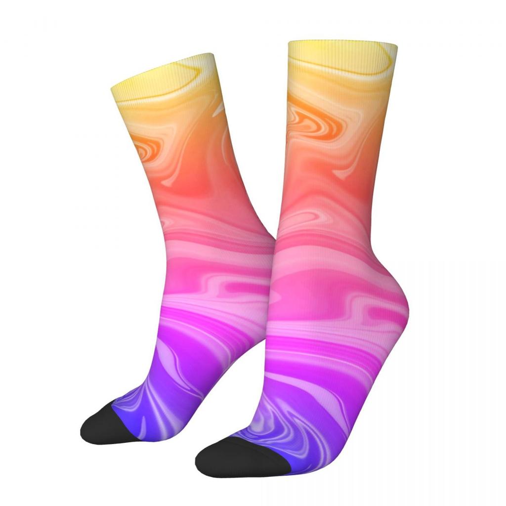 Ombre Polygonal Socks Autumn Gradient Purple Stockings Vintage Couple Medium Soft Socks Custom Outdoor Sports Anti-Slip Socks