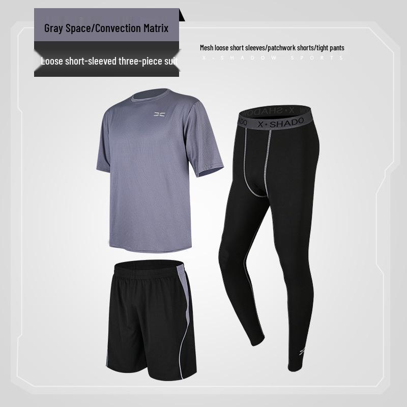 Men's Casual Running Sports Suit with Shorts and Short-Sleeve Top - Ideal for Fitness, Yoga, and Training.