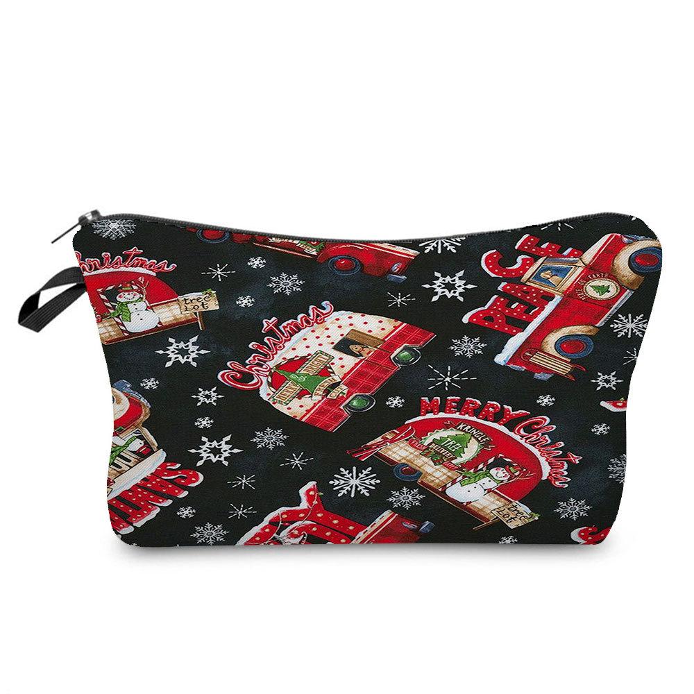 Women Snowman Print Cosmetic Bag Toiletries Organize Travel Storage Case 6766