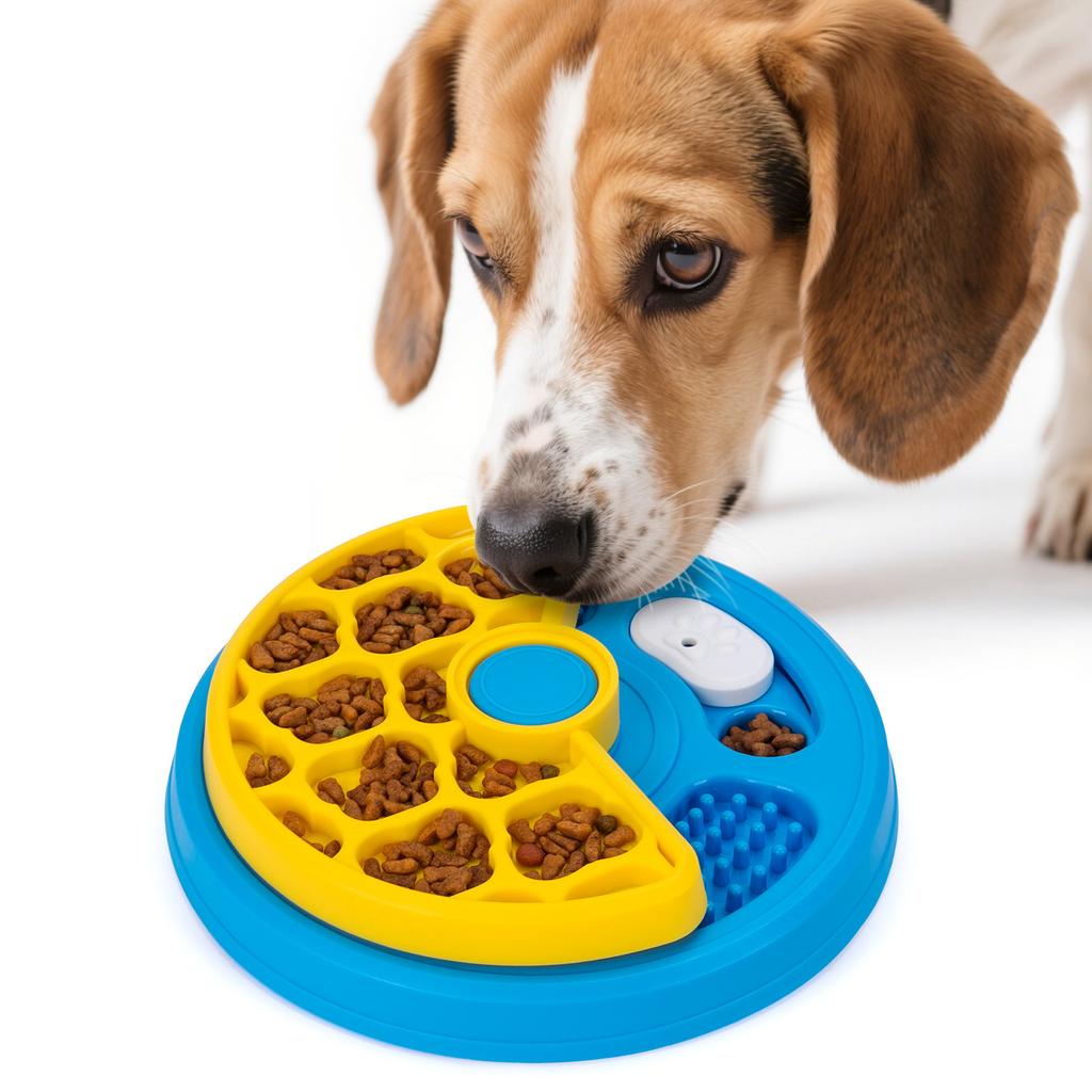 Safe PP Texture Three-layer Puzzle Rotary Dog Feeder Anti-choking Maze Design Interactive Pet Slow Food Bowl Toy