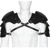 Medieval Shoulder Pauldron Adjustable Black Buckle Steampunk PU Leather Shoulder Armors Cover Cape Live Show DJ Club Men Costume