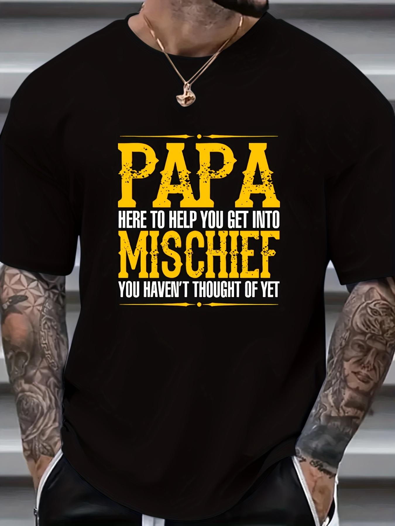 Large mens PAPA pattern printed Tshirt for summer and mens clothing S