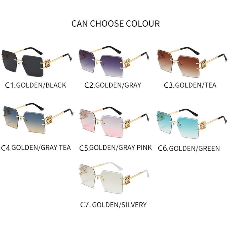 Fashion Frameless Sunglasses Vintage High Quality Women Men Sun Glasses Outdoor Big Frame Female Gradient Shades UV400 Eyewear