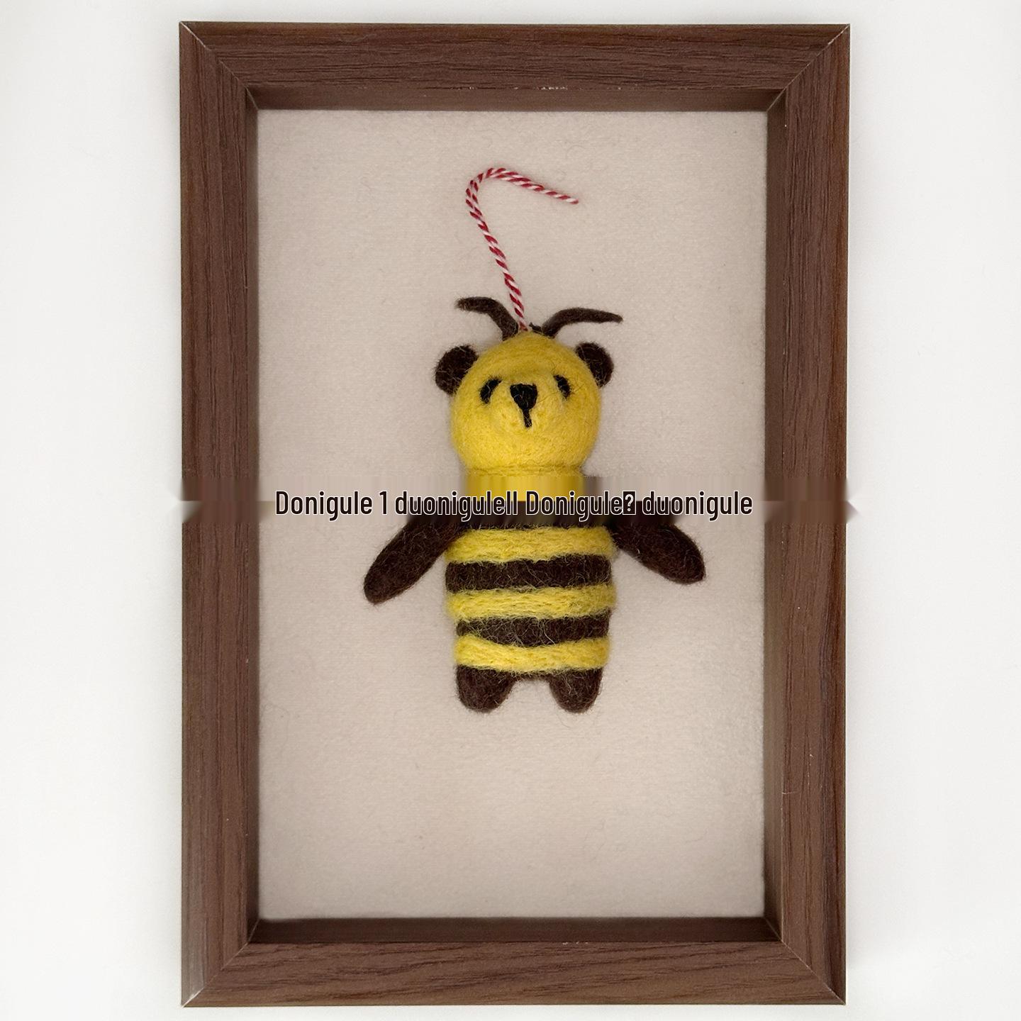 Ручная работа Шерстяной войлок Милый Пчела Медведь Кукла Брелок Украшение Approx. 9.5cm, Original Quality