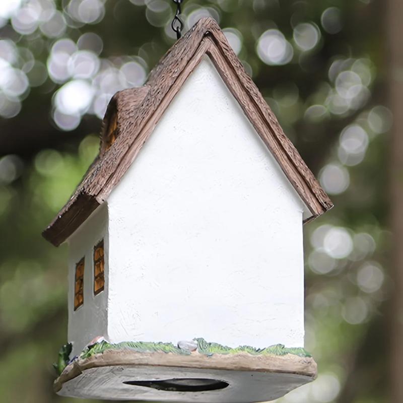 Dekoracyjny domek dla ptaków na zewnątrz Wiszący karmnik dla ptaków Żywica Ozdoby wiejskie do ogrodu Ornamenty krajobrazowe Pudełko na gniazdo dla ptaków papug