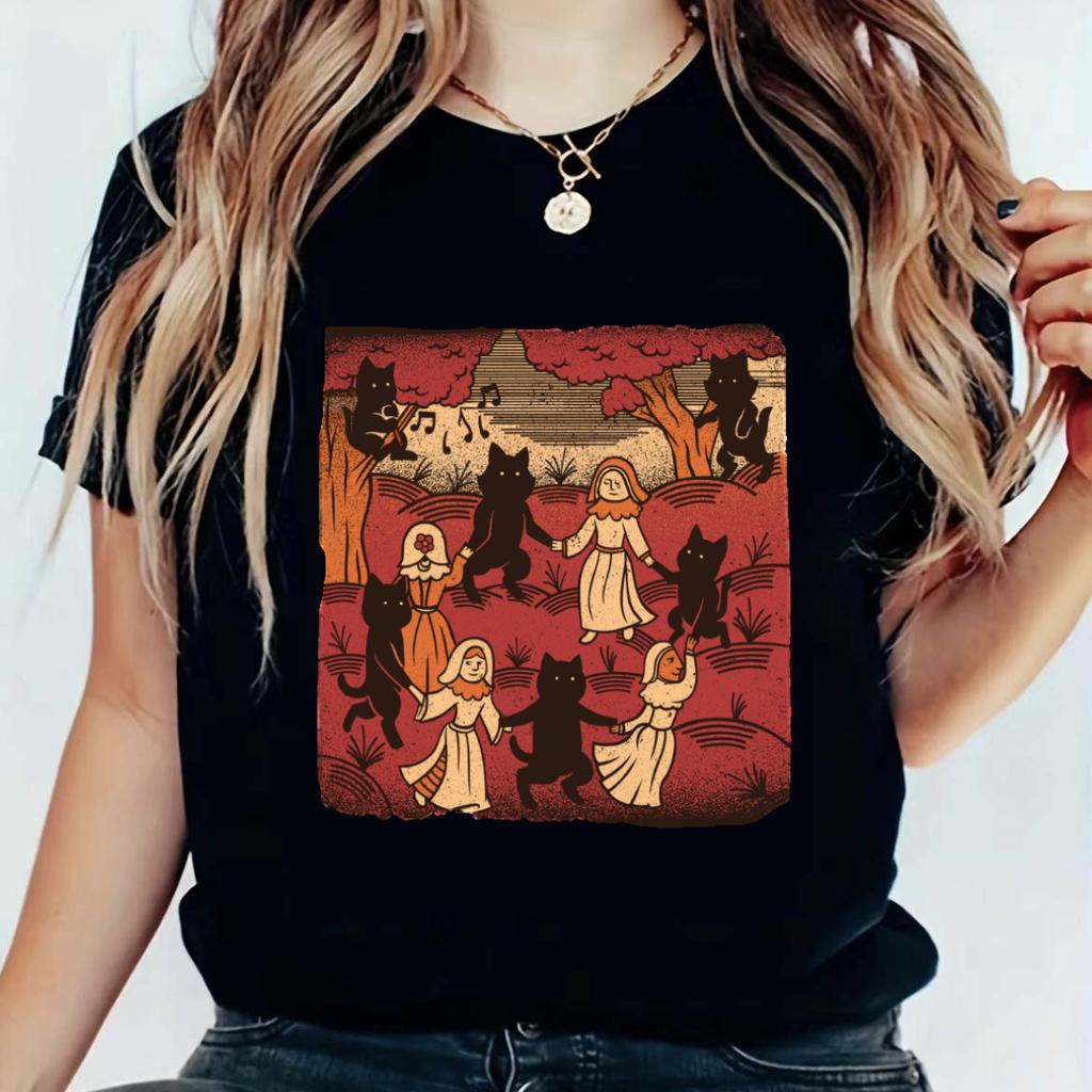 Women's Sweet Style Cute Summer Clothing Printing Fun Versatile Pattern T-Shirt Fashion Short Sleeve Casual T-Shirt