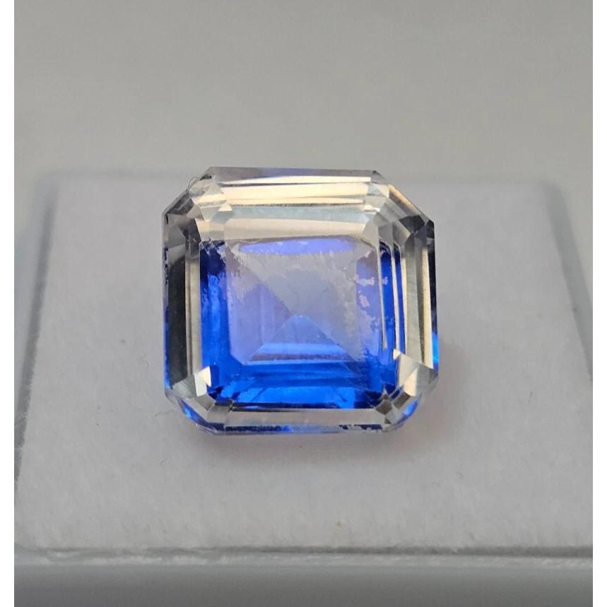 Stunning Natural Pitambari Sapphire 9-10 Ct Asscher Cut Certified Gemstone