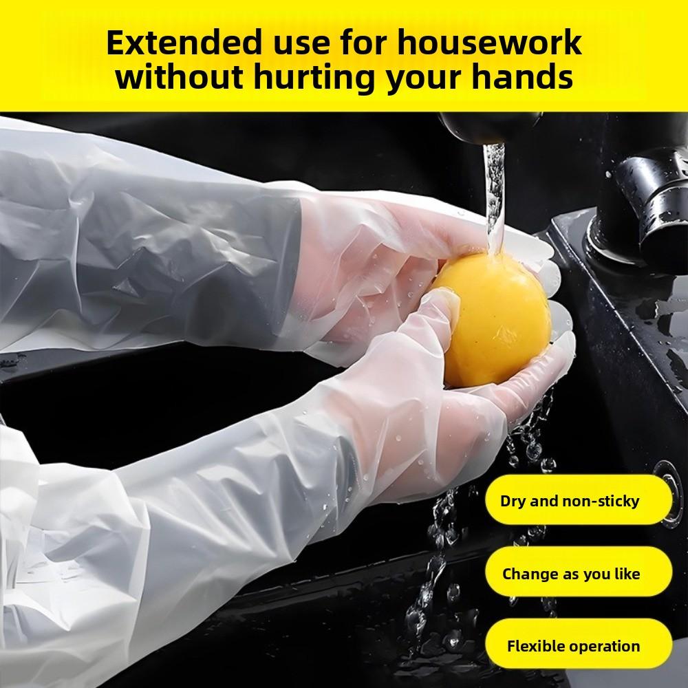 50PCS Waterproof Dishwashing Gloves Long Cuff Extended Gloves Cleaning Gloves  Gardening