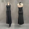 2026 European & American Spliced Ribbon Camisole Halterneck Slim Fit Long Dress