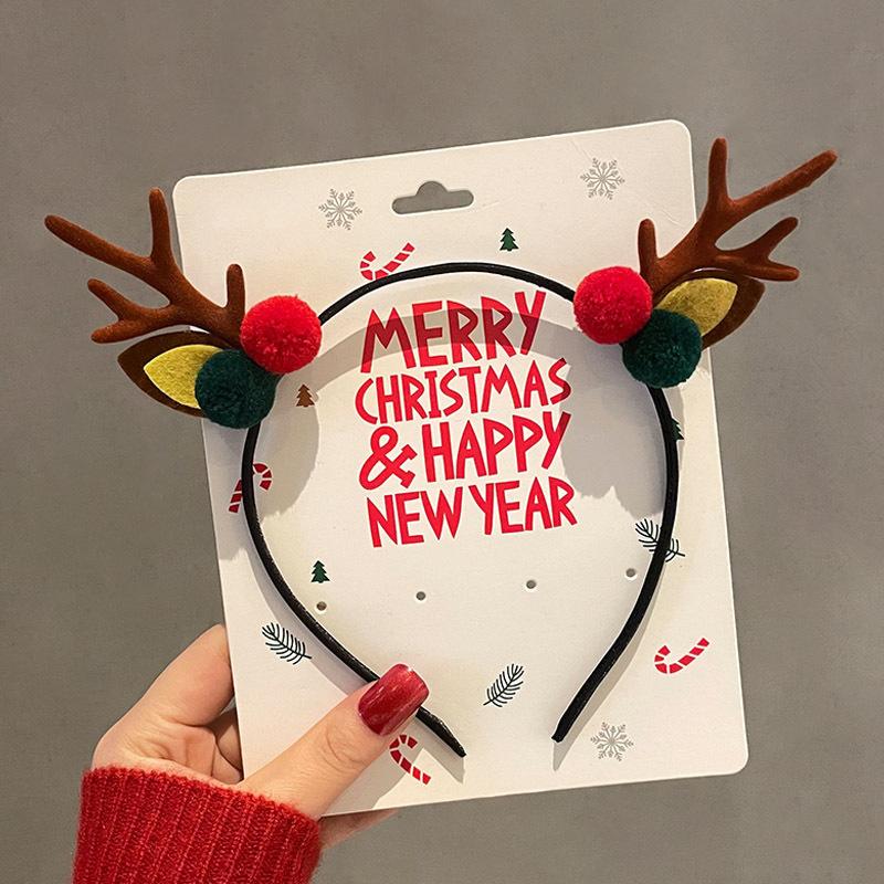 Christmas Headband Christmas Antler Hairpin Ladies Headdress Holiday Decoration Gift Big Bow Headband Christmas Headdress