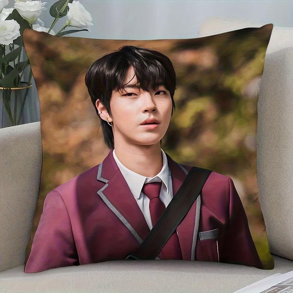 1pc K-Drama Fan Bedroom Pillow Cover, Polyester 2D Double-Sided Print, Perfect Gift for Fans & Car Decor