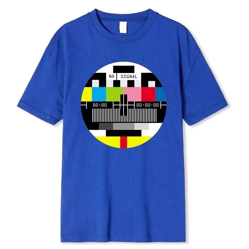 No Signal Men Tshirt Hip Hop Harajuku Streetwear Tops Tees Short Sleeve Summer Cotton T Shirt Oversize Loose T-shirts Me
