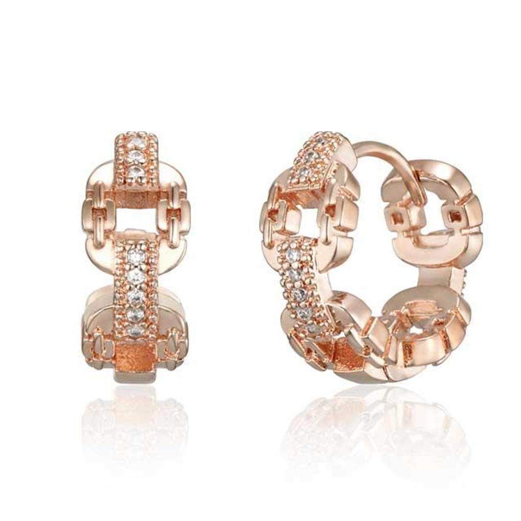 18K Chain Point One-Touch Earrings (Gold Pin) GI8KPEE058