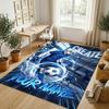 Personalized Crystal Velvet Carpet,Blue Lock Custom Printed Name, Plush Area Rug For Home Indoor Decor