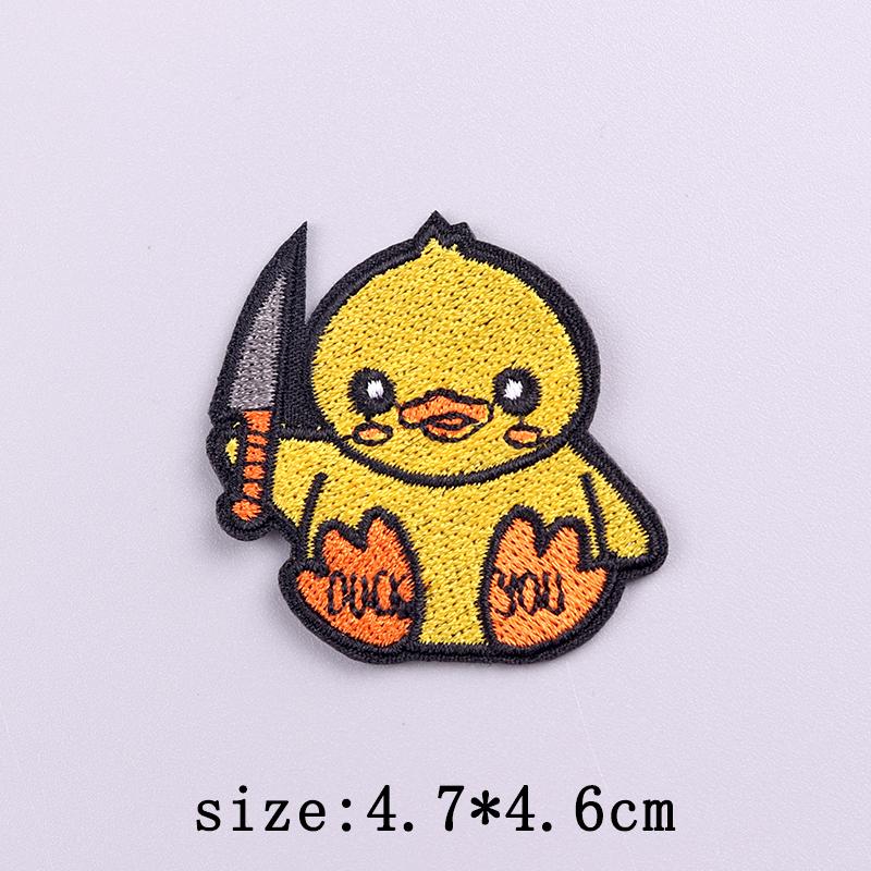 Little Yellow Duck Embroidery Patches For Clothing Hip Hop Animal Patch Iron On Patches On Clothes Fusible Patch Stickers Badges