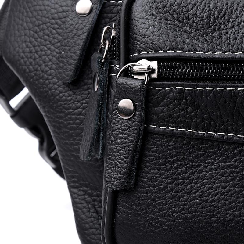 PU Waist Bag Men's Mobile Phone Bag Outdoor Sports Cycling Chest Bag