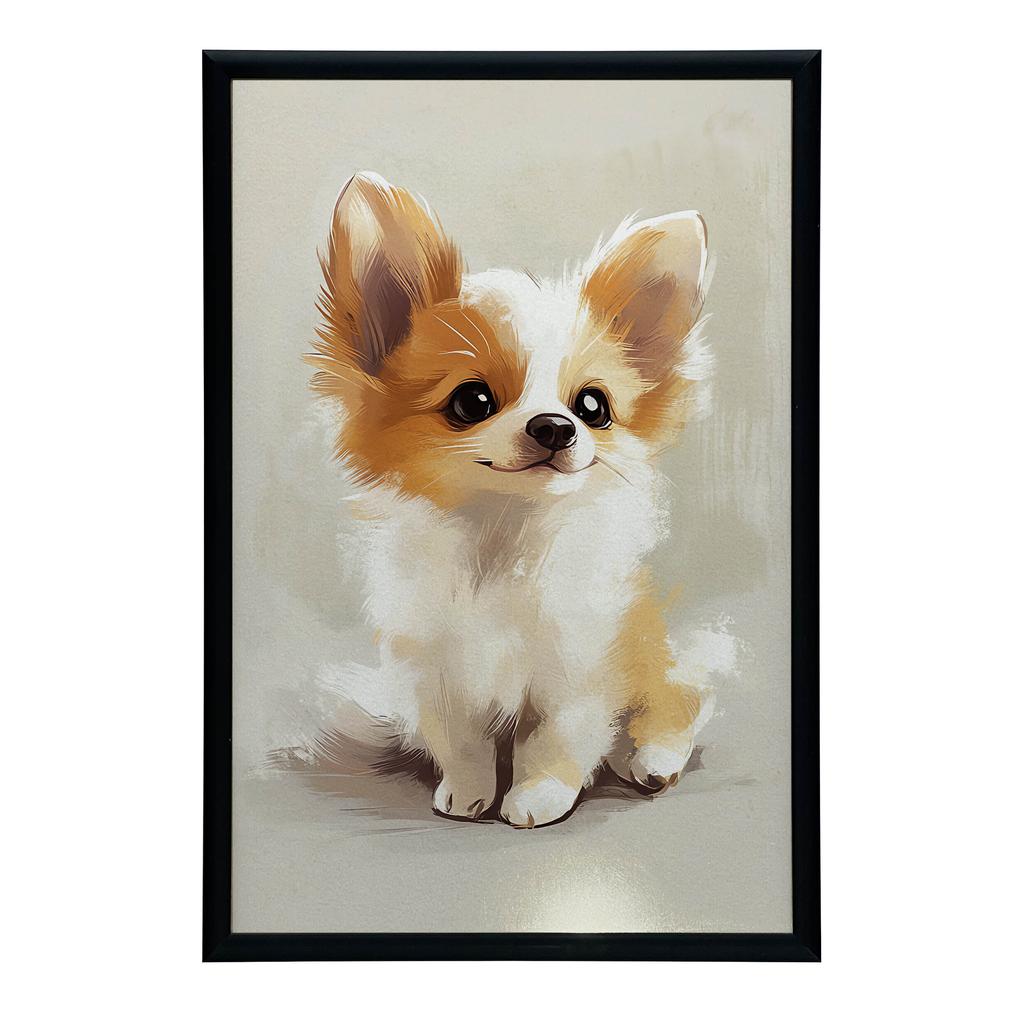 Uroczy Corgi - Plakat Dla Dzieci Uroczy Corgi - Plakat Dla Dzieci, 50X70 Cm, Rama Drewniana Jasny Dąb, Papier Matowy 230 Gsm