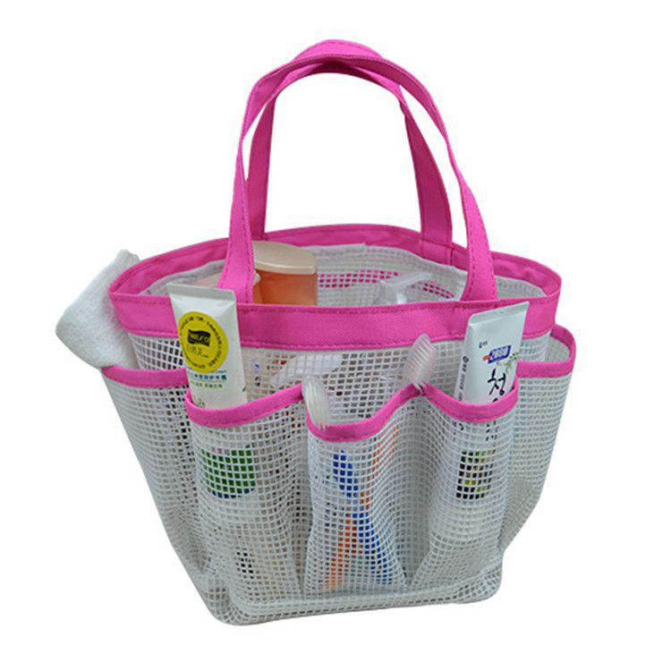 Foldable Mesh Toiletry Tote: Portable Shower and Swimming Storage Basket