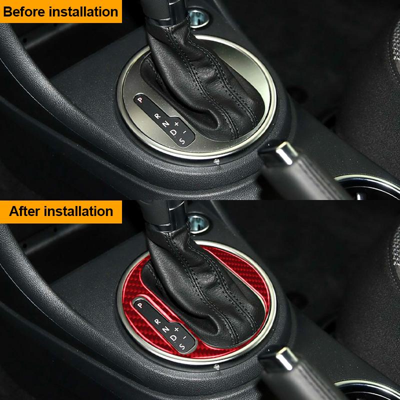 1PC Real Carbon Fiber For Volkswagen Beetle 2012-2019 Car Gear Shift Panel Frame Decoration Sticker Auto Interior Accessories