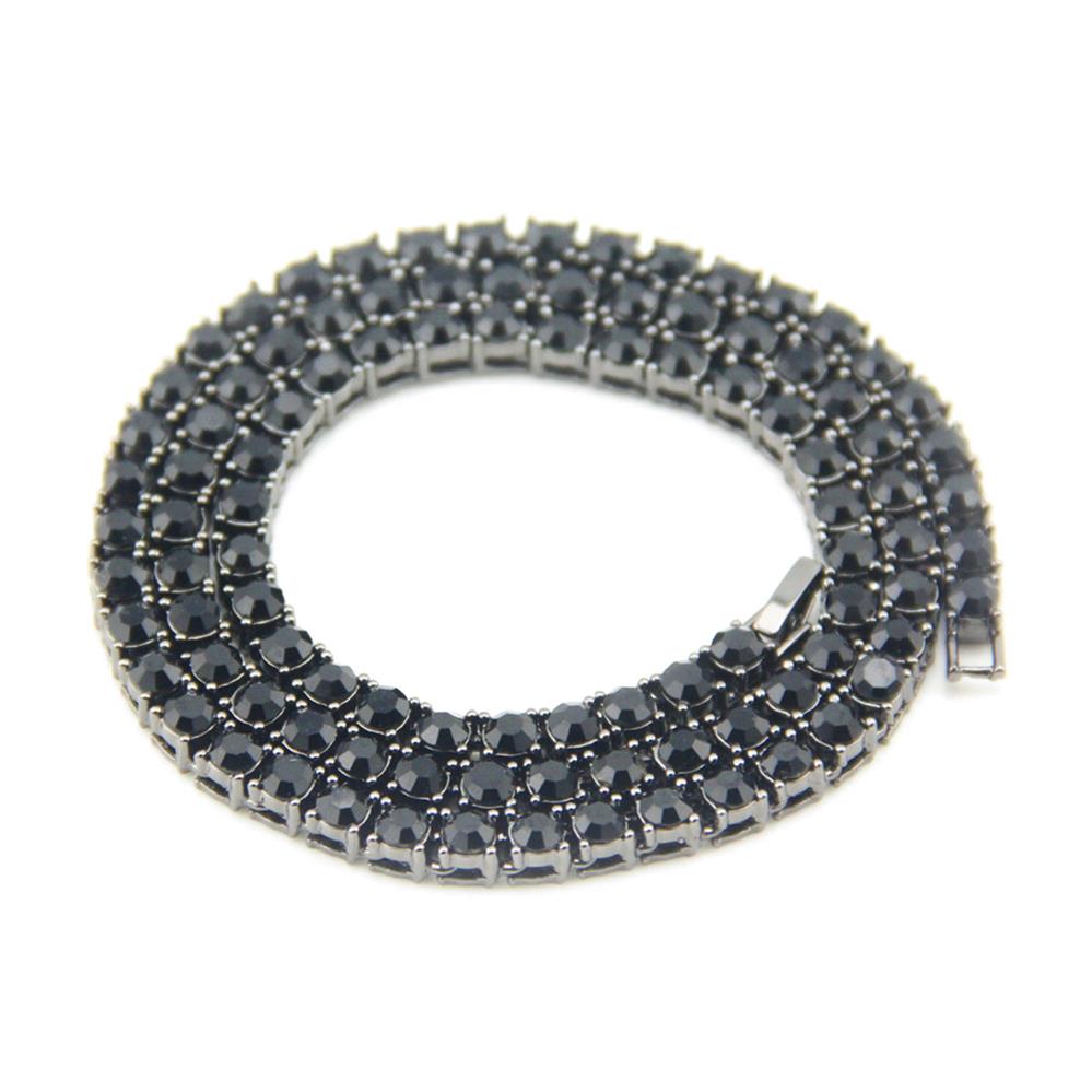 Factory Stock Gold Metal Color Alloy With Bling Rhinestone Hip Hop 5MM Single Row Iced Out Tennis Chain Necklace