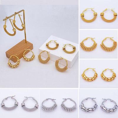 European & American Titanium Steel Gold Circle Earrings - Non-Fading, High-End Jewelry