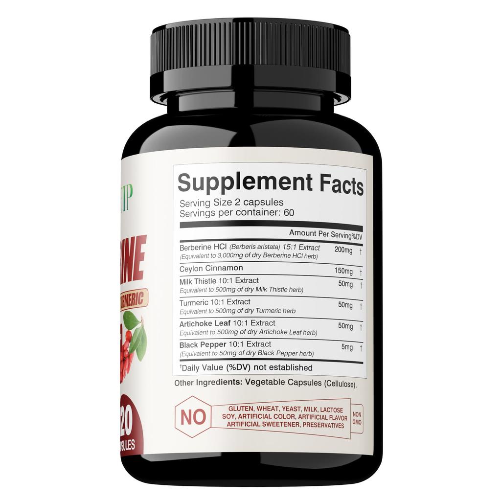 Berberine HCI 4700mg - Ceylon Cinnamon, Healthy Cholesterol, Metabolism & Health