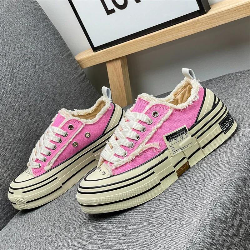 Multi functional canvas shoes for spring and summer, comfortable, thick soled, wear-resistant, casual board shoes