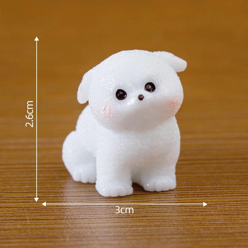 Micro Landscape Cute Little White Dog Doll Blind Box Garden Decoration AccessoriesCar Desktop Mini Ornaments