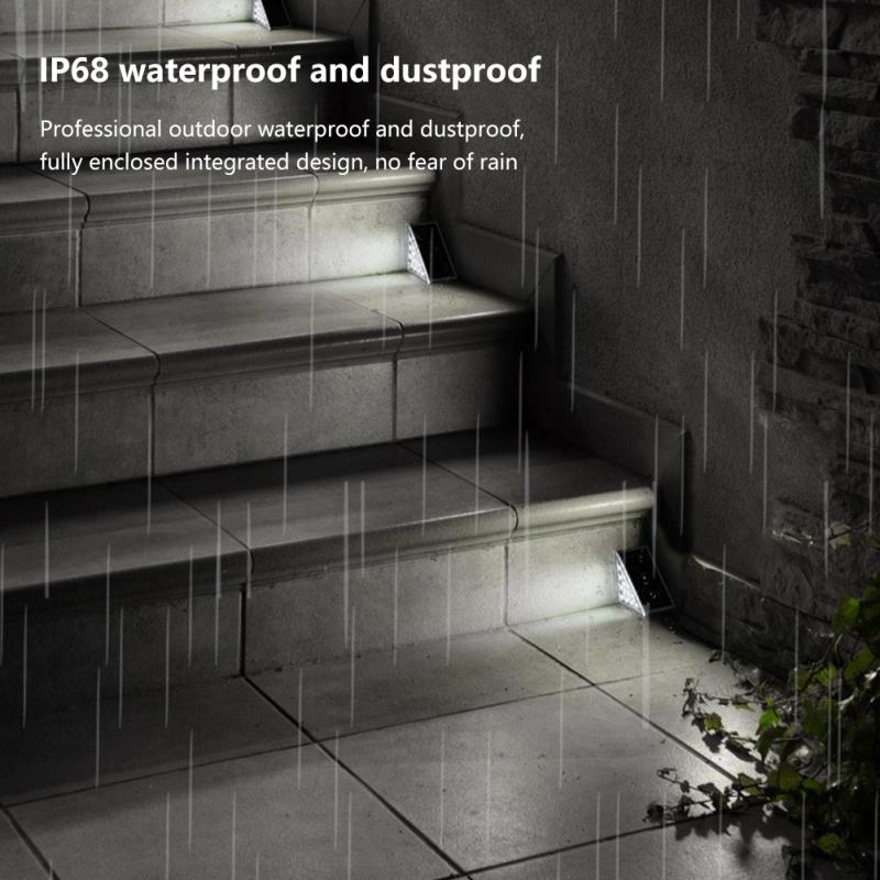 2pcs Led Outdoor Solar Light Wireless Waterproof Super Bright Motion Sensor Step Lamp Stair Light
